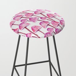 Pink Watercolor Mushrooms Bar Stool