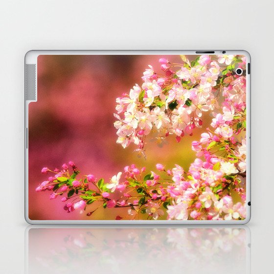 Pretty and Pink crab apple blossoms Laptop & iPad Skin