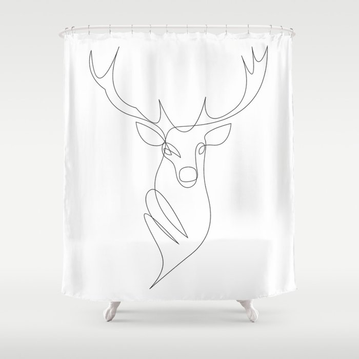 oh deer - one line Shower Curtain