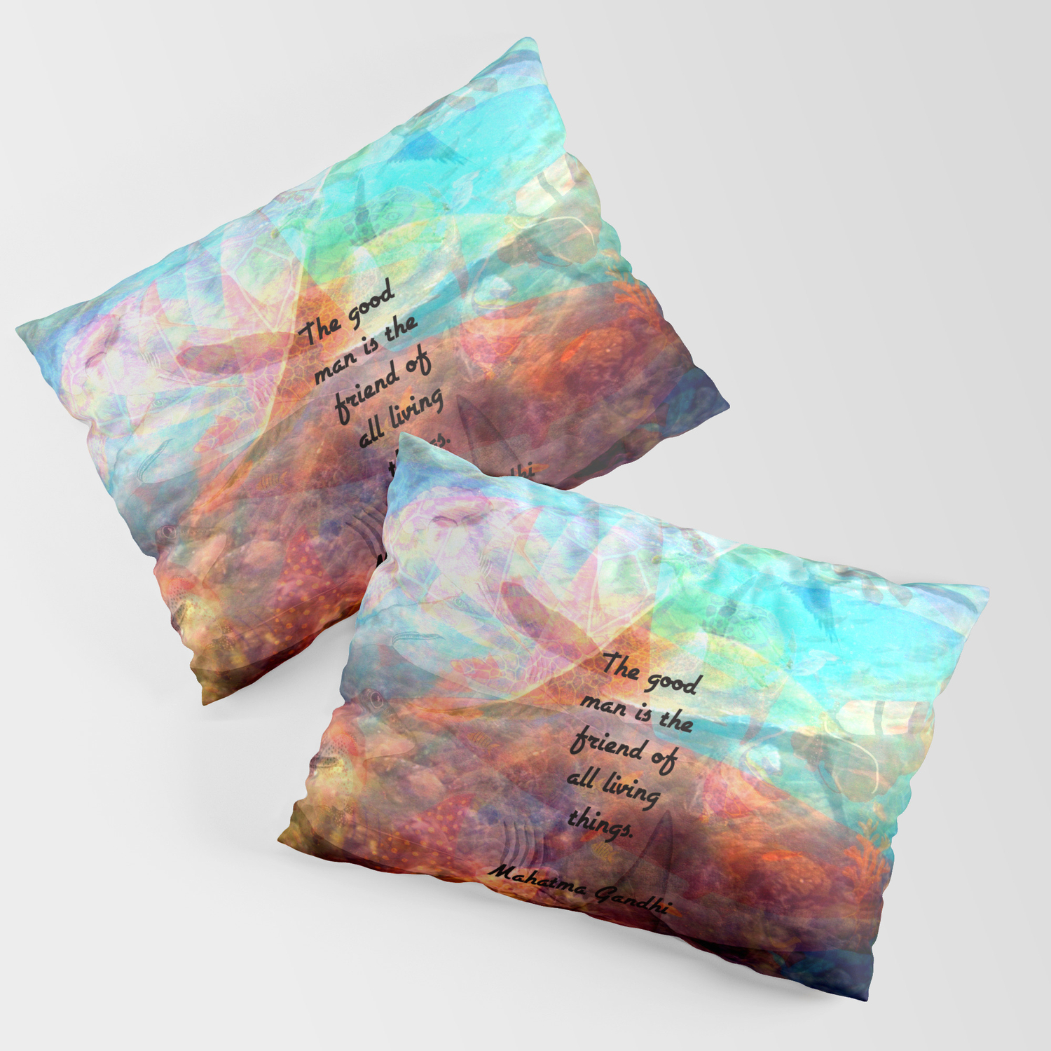 The Good Man Is The Friend Of All Living Things Gandhi Inspirational Quote Pillow Sham By Bellajasper Society6