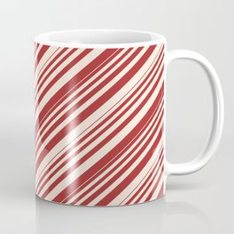 [ Thumbnail: Brown & Beige Colored Lined Pattern Coffee Mug ]