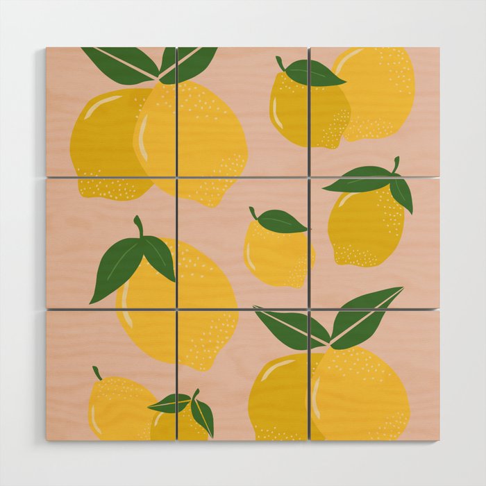 Fruit Market Print Lemon Print Fruit Art Lemons Aesthetic Food Art Abstract Vintage Wood Wall Art