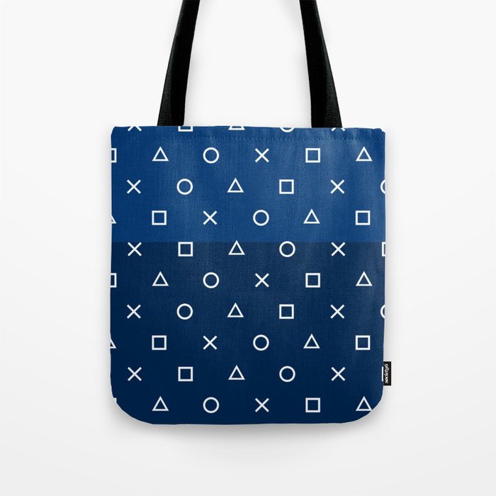 Playstation Controller Pattern Navy Blue Tote Bag By Xooxoo Society6 Playstation Controller Pattern Navy Blue Tote Bag