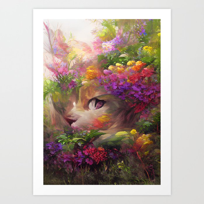 Secret Cat Garden Art Print