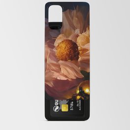 Peonies in Midnight, Peach, and Gold Android Card Case