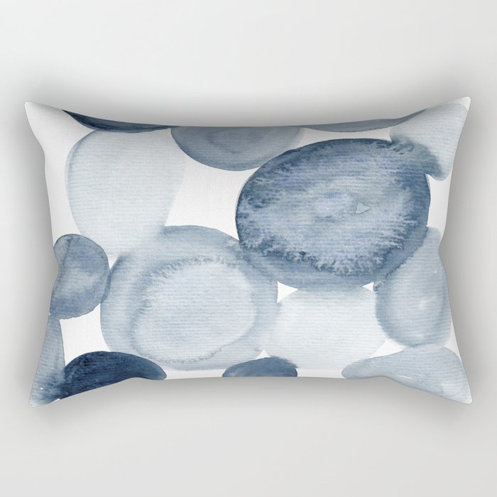 Pebbles Watercolor Abstract Rectangular Pillow