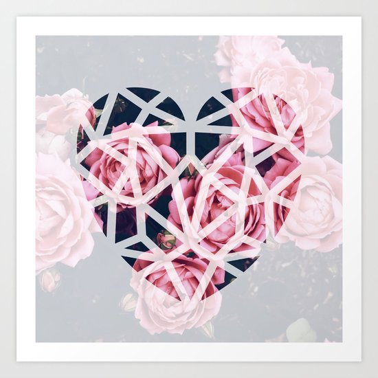 heart roses Art Print