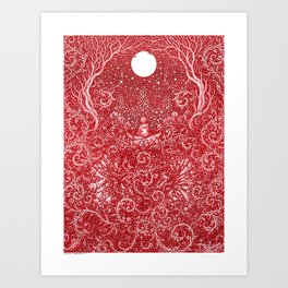 MEDITATION - RED - Visothkakvei Art Print