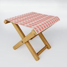 80s Mid Century Rectangles Coral Folding Stool