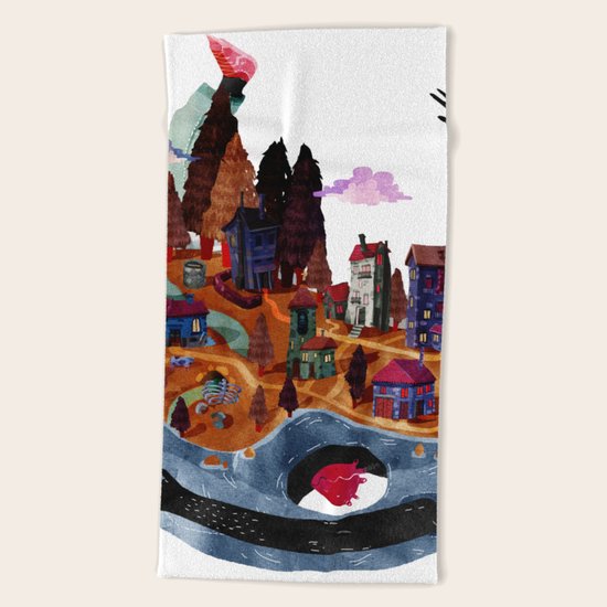 island city Beach Towel