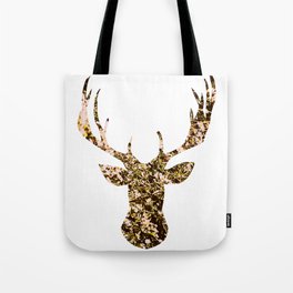 deer flowers Tote Bag