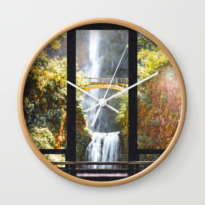 Multnomah Falls Oregon | Window to the Waterfall Wall Clock