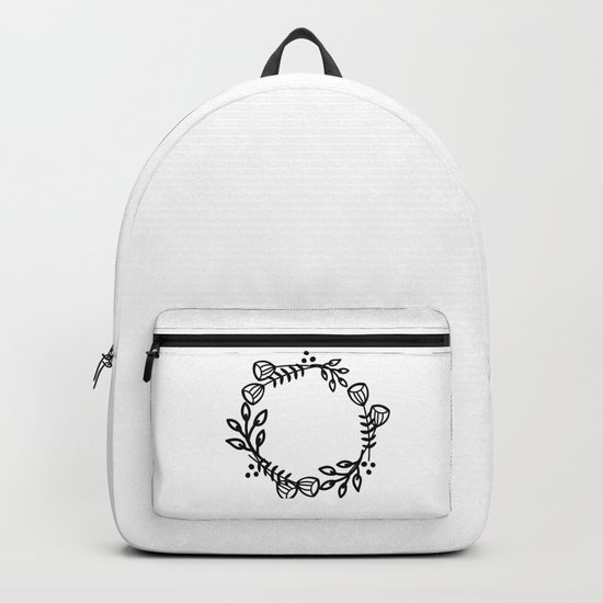 Doodle floral wreath Backpack