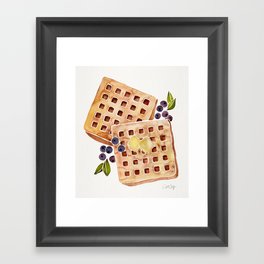 Blueberry Breakfast Waffles Framed Art Print