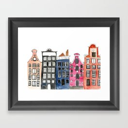 Amsterdam Canal Houses Framed Art Print