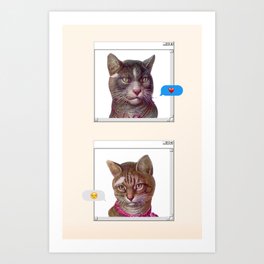CAT LOVE Art Print