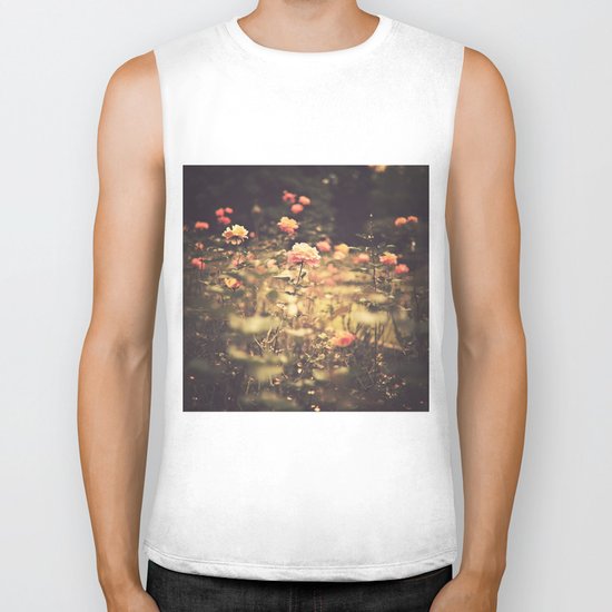 One Rose in a Magic Garden (Vintage Flower Photography) Biker Tank