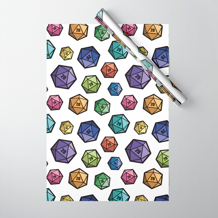 Colrful D20s Wrapping Paper