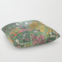 Gustav Klimt Flower Garden Floor Pillow