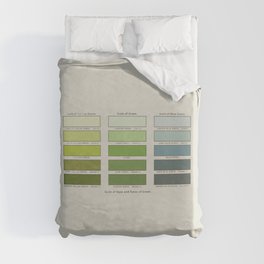 Mark Maycock's Scale of hues and tones of green from 1895 (vintage remake) Duvet Cover