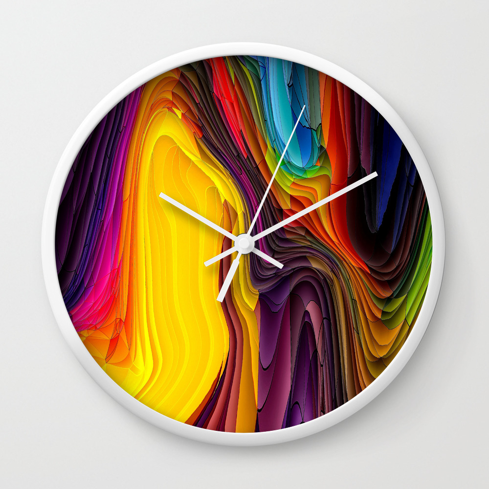 Melting Pot Of Colors Abstract Wall Clock