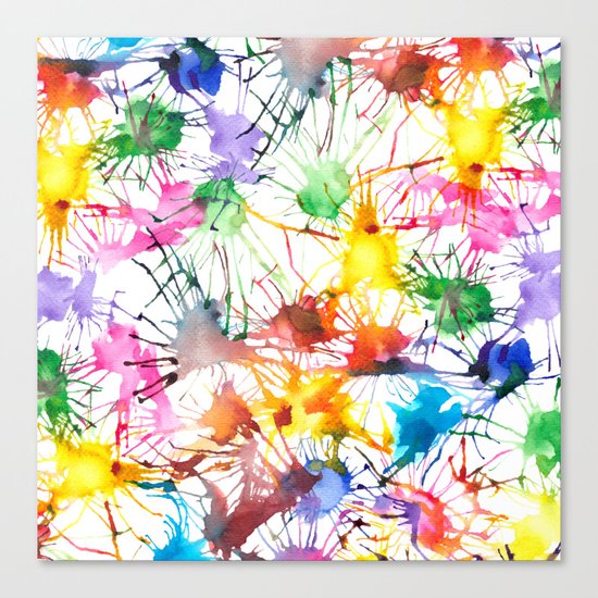 Watercolor Splashes Canvas Print