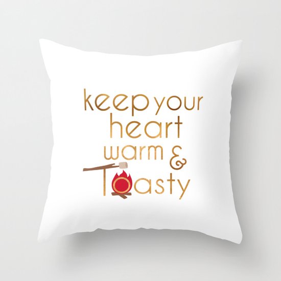 Keep Your Heart Warm & Toasty Throw Pillow