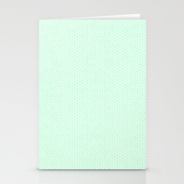 Large Mint Green Honeycomb Bee Hive Geometric Hexagonal Design Stationery Cards