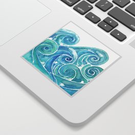 Watercolor Waves Sticker