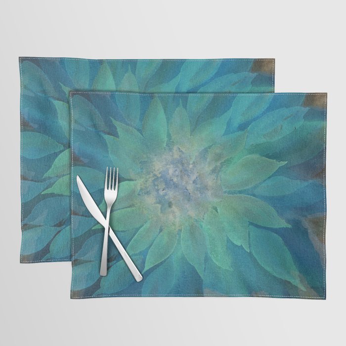 Darling Dahlia - Charcoal Blues Placemat