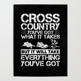 Cross Country Running Coach Training XC Run Race Poster