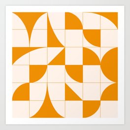 Yellow  Mid Century Geometry pattern  Art Print