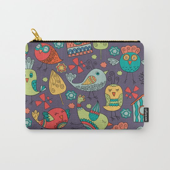 Abstract colorful hand drawn floral pattern design Carry-All Pouch