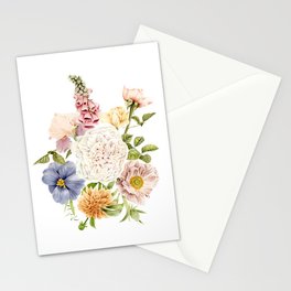 Radiant Blooms Watercolor Bouquet Stationery Card