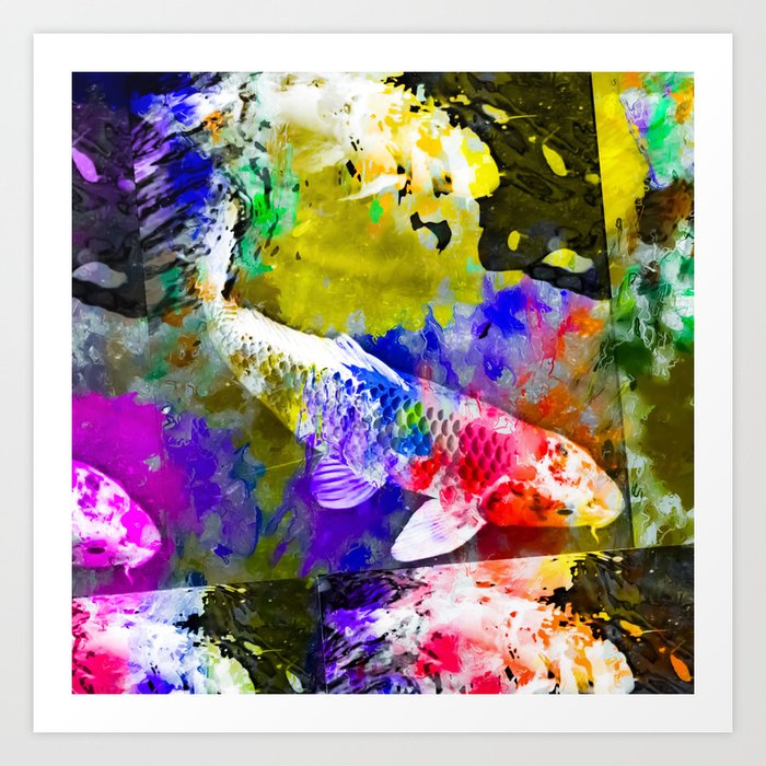 Koi Watercolor Fish' Poster, picture, metal print, paint by