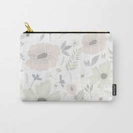 Monochrome Vintage Florals Carry-All Pouch | Stylized, Graphicdesign, Littlesavedgirl, Tracyloves, Florals, Flowers, Goodvides, Energy, Seamless, Pattern 