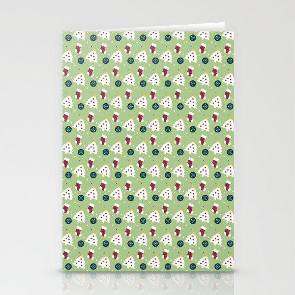 Christmas Pattern Tiny Tree Socks Bauble Stationery Cards