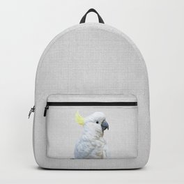 White Cockatoo - Colorful Backpack | Baby, Wildlife, Cute, Wild, Photo, Modern, Feathers, Minimalist, Cockatoo, Australian 