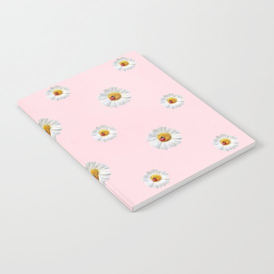 Flower Flowers Daisies in love- pink floral pattern Notebook