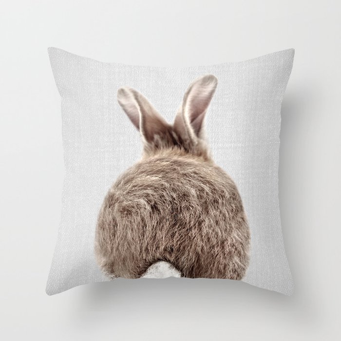 Baby Rabbit Tail - Colorful Throw Pillow