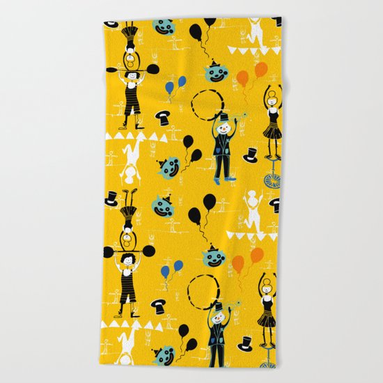 Acrobat yellow Beach Towel
