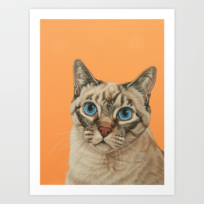 Beautiful Siamese Tabby Cat Painting Siamese Cat Art Siamese