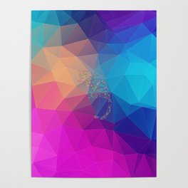 Colorful Rainbow Triangle Cat Poster