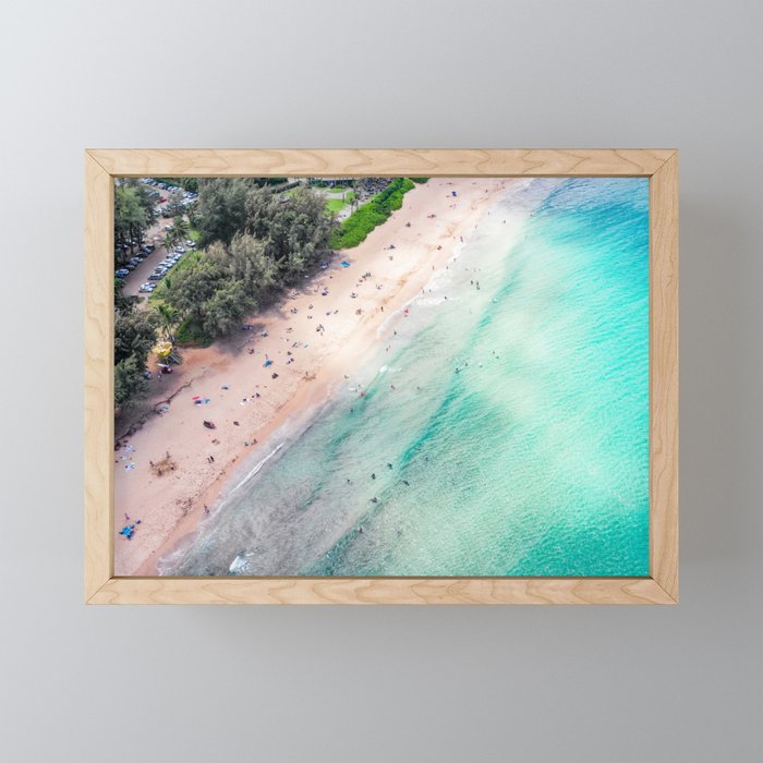 Maui coastline aerial beach Framed Mini Art Print