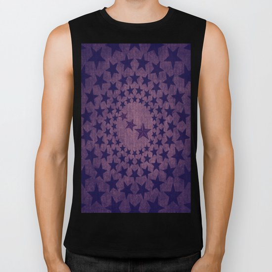 Purple stars decorative pattern Biker Tank