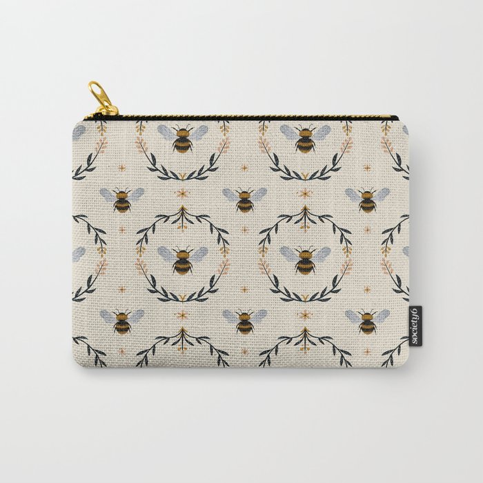 Ode to the Bumblebee (in cream) Carry-All Pouch