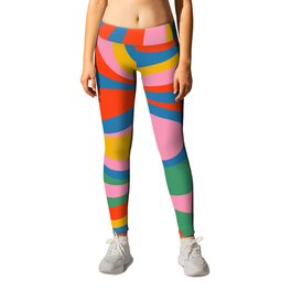 Mod Thang Colorful Retro Modern Abstract Pattern in Rainbow Pop Colors Leggings