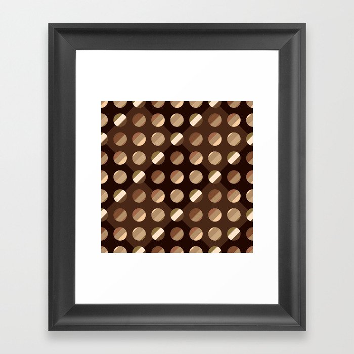 Abstract geometric seamless brown pattern Framed Art Print