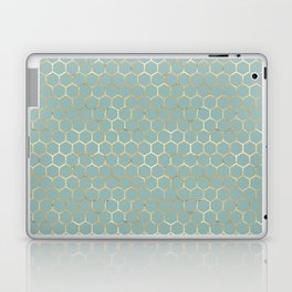 Green Gold Honeycomb Pattern Laptop Skin