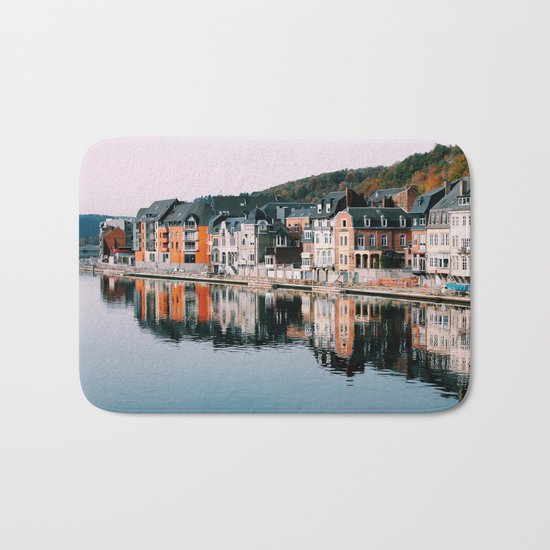 VILLAGE - HOUSE - RIVER - REFLECTION - PHOTOGRAPHY Bath Mat